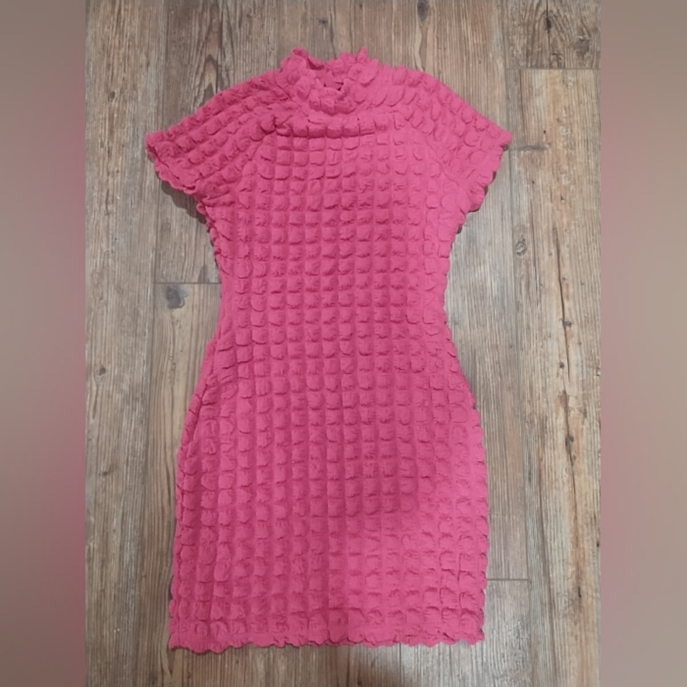 Planet Gold Hot Pink Tight Fitting Dress, Size M